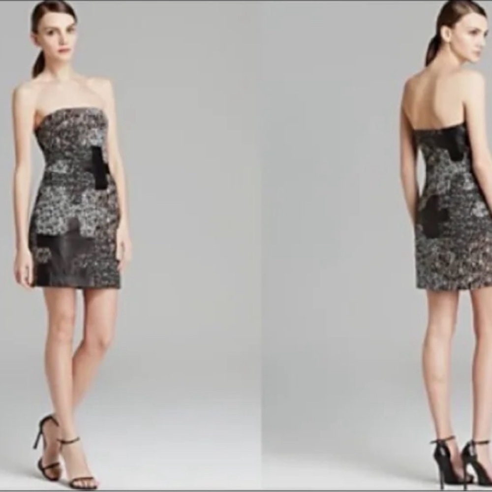 Diane Von Furstenberg Maria Black Fog Multi Mini Dress, NWT, Size 6, MSRP $598